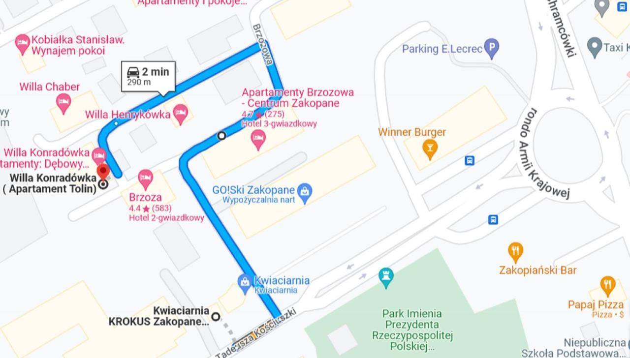 Willa Konradowka - Apartamenty Debowy, Klonowy, Kosowka I Limba Zakopane Esterno foto